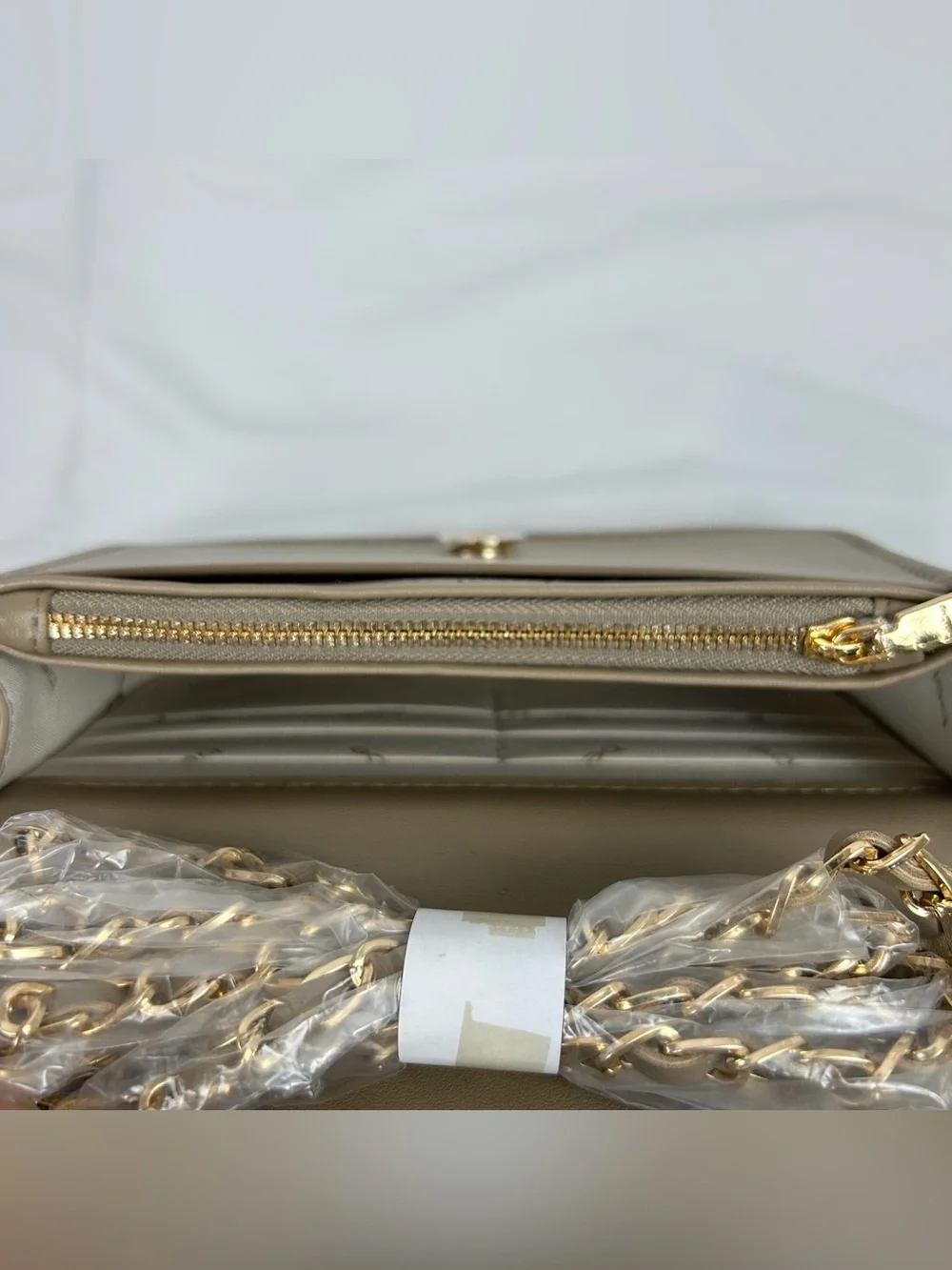*NEW* Bebe Sophia Clutch Wristlet Purse w/ Crossbody Strap & Wallet Taupe